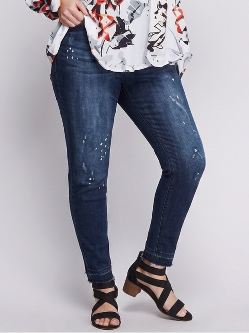 Melissa McCarthy Seven7 Dark Indigo Cropped Skinny Jeans